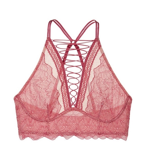 Victoria’s‎ Secret Very Sexy High Neck Corset Lace Up Racerback Bralette Bra XS - Picture 5 of 17